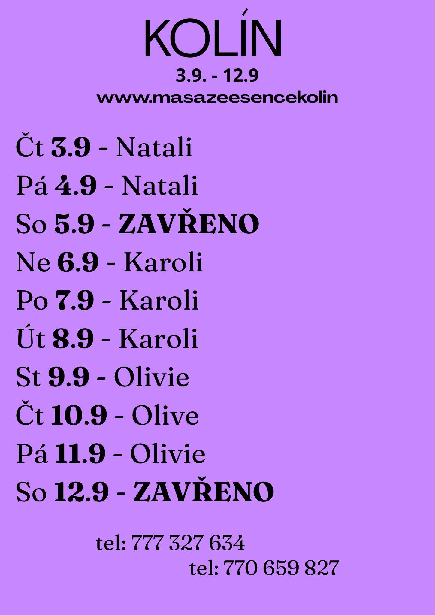 Kalendář dostupnosti